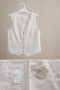 Women's White Button-Front Vest - New Day