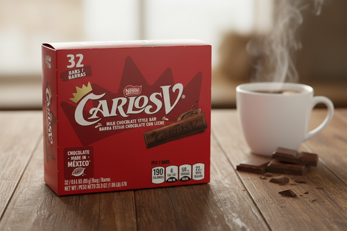 Carlos V Milk Chocolate Bar in appetizing setting